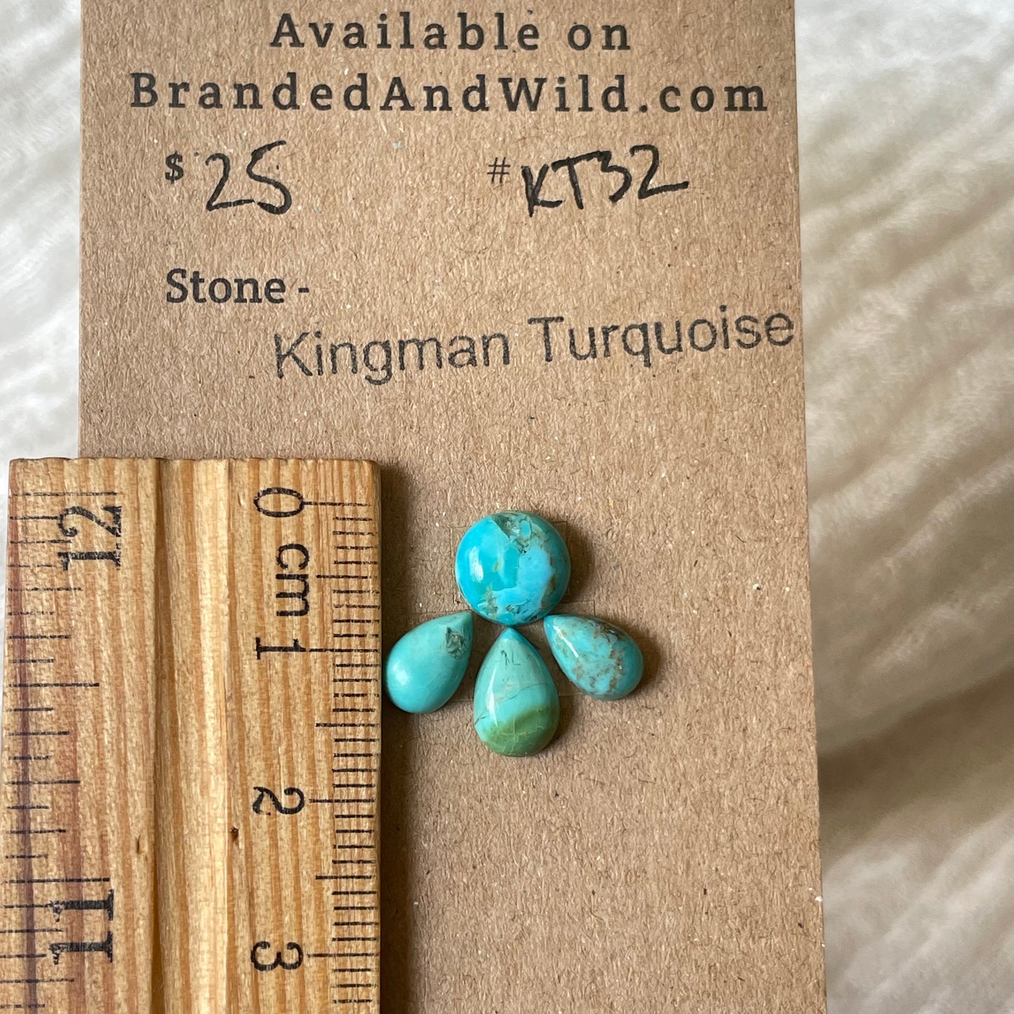 Kingman Turquoise Cabochon - KT32 F6CE8991-9DF5-45E0-B1E3-5E28F748F9A2 Brandedandwild.com