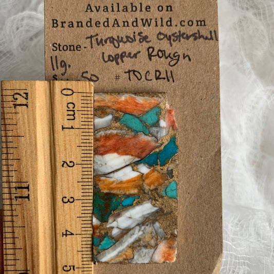 Turquoise Oyster Shell Copper Rough cabochon TOCR11