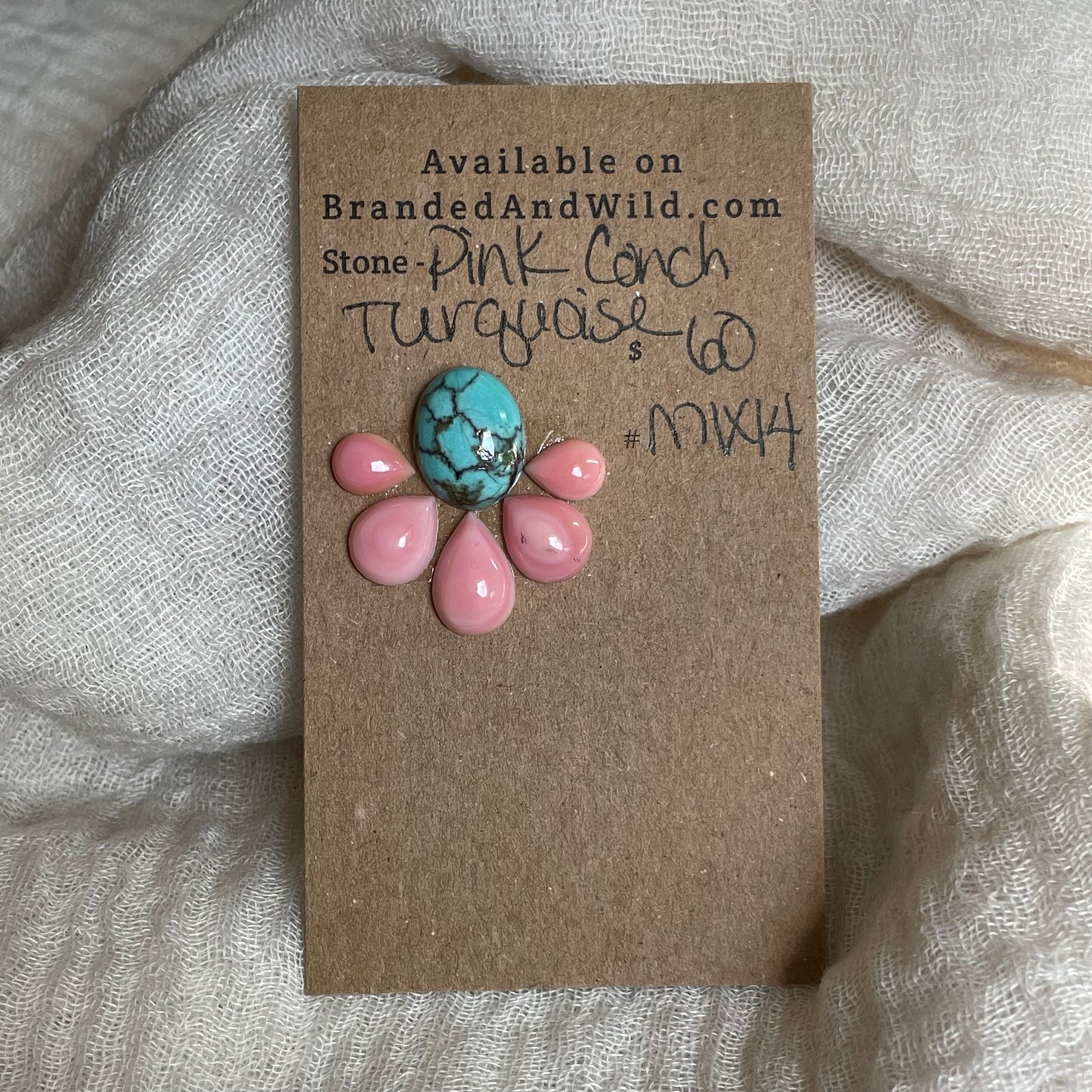 Turquoise / Pink Conch - Cabochon - Mix14 F6E794A5-D375-4855-863F-BE27F7C21063 Brandedandwild.com