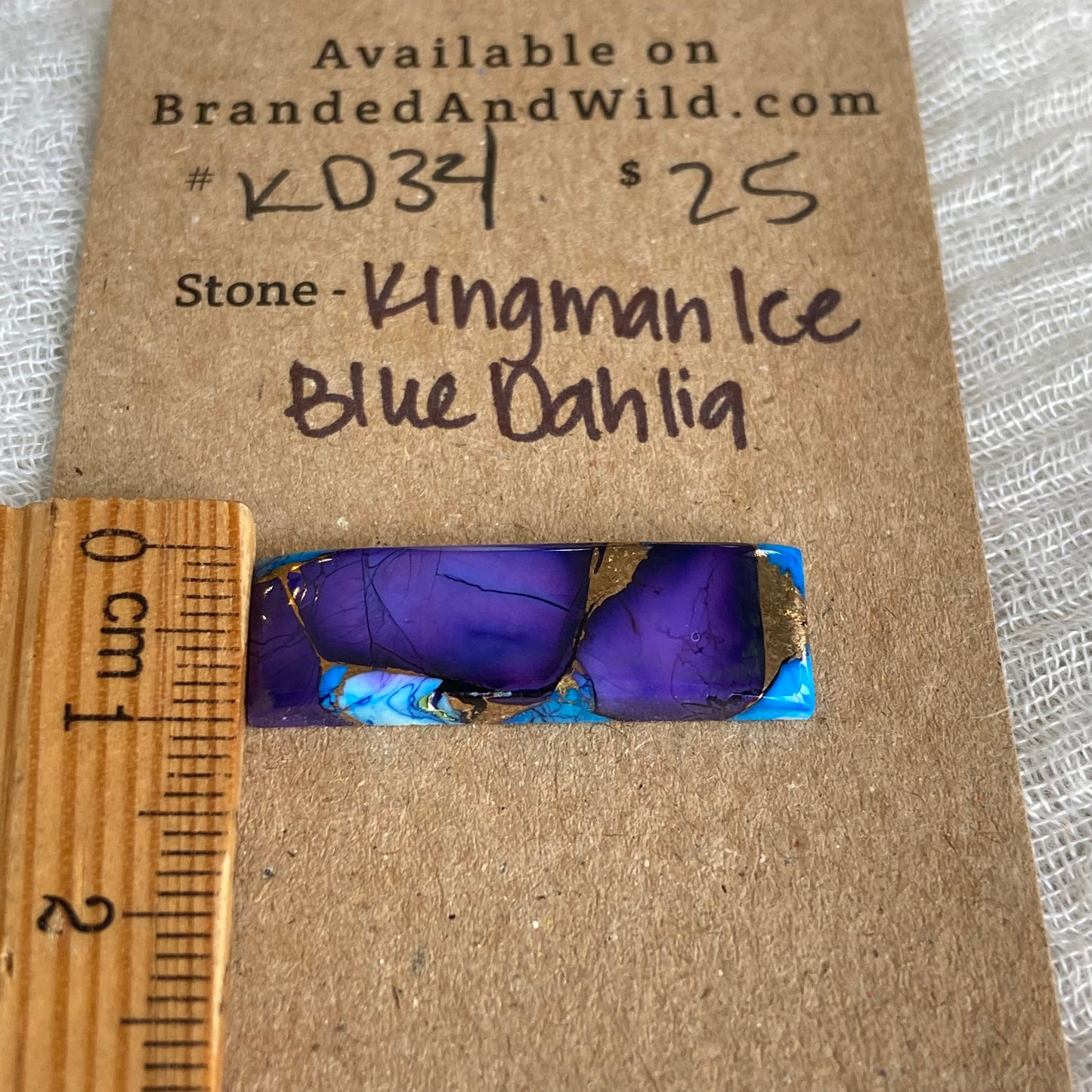 Kingman Ice Blue Dahlia Cabochon - KD34