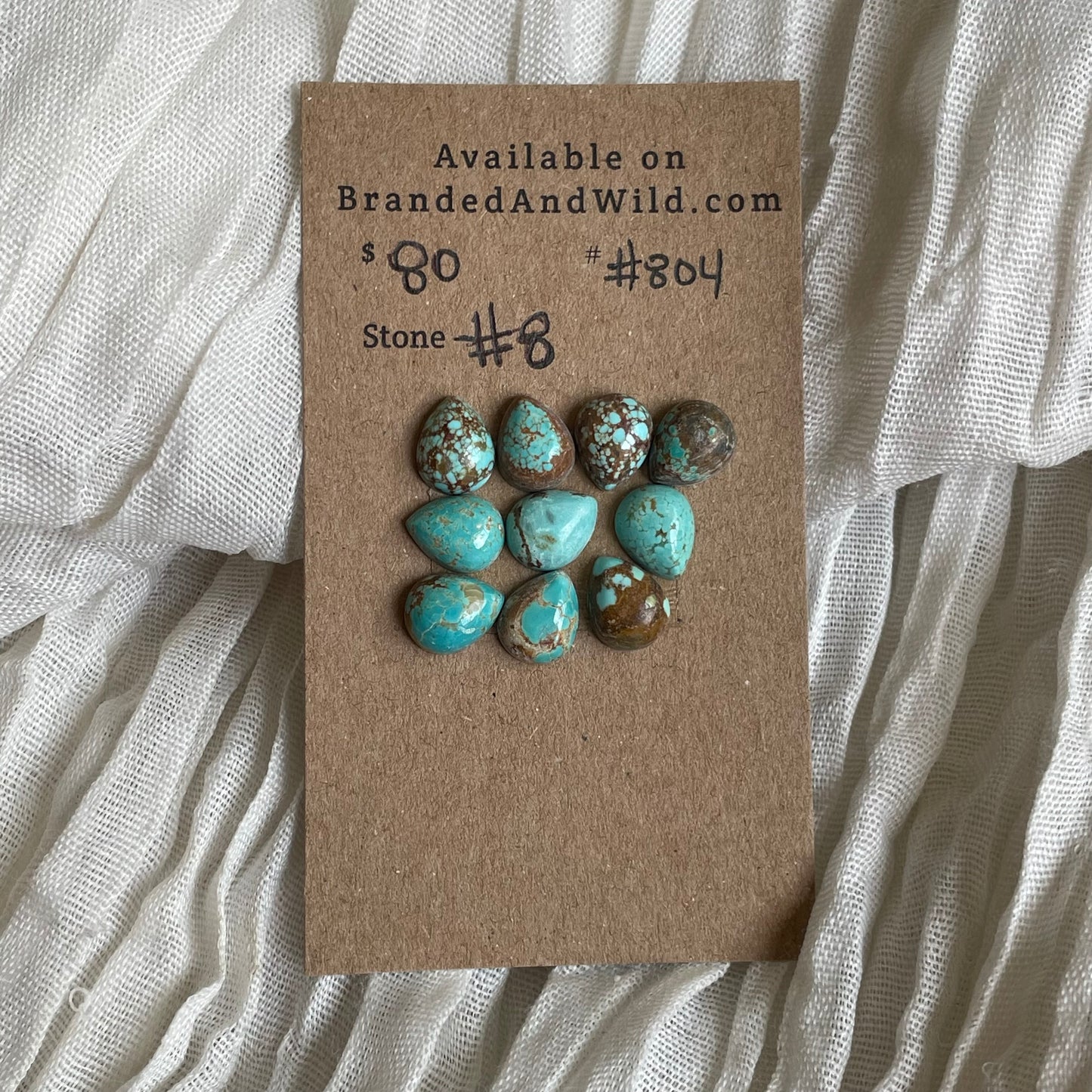 #8 Turquoise Cabochon - #804 F70BB6DF-0CAD-4C6A-8F51-249575AAF841 Brandedandwild.com