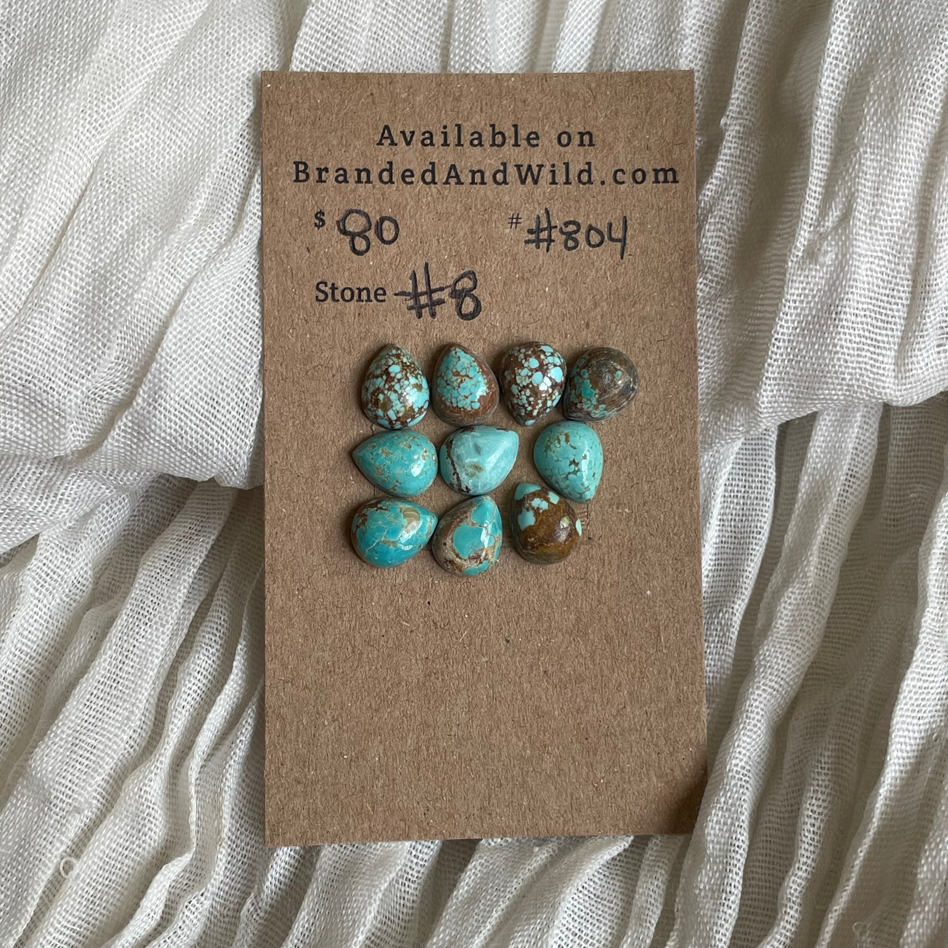 #8 Turquoise Cabochon - #804 F70BB6DF-0CAD-4C6A-8F51-249575AAF841 Brandedandwild.com