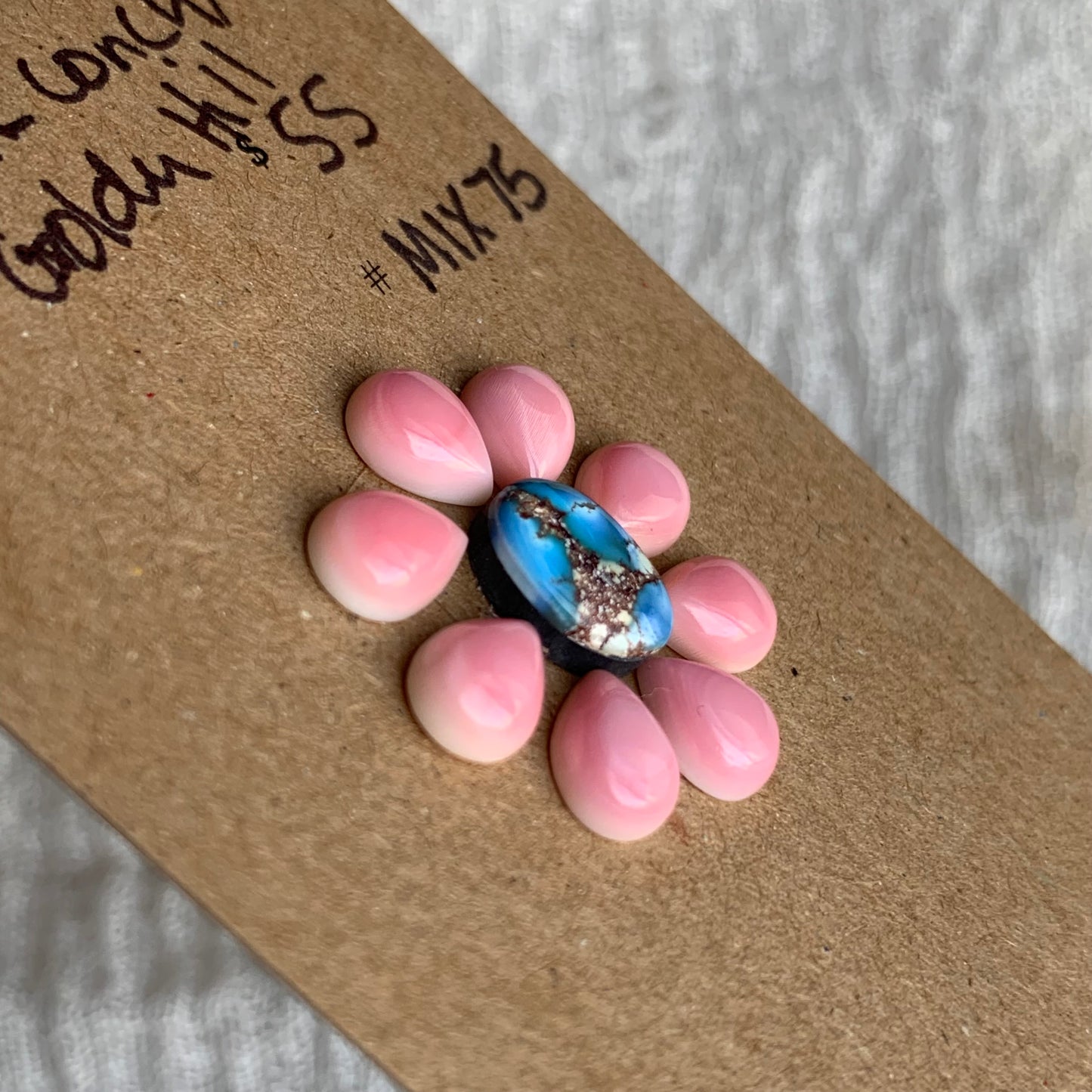 Pink Conch/Golden Hill Cabochon - MIX75