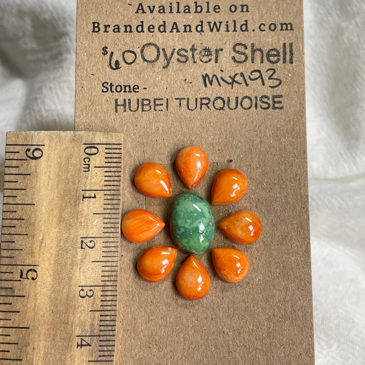 Oystershell - Hubei Turquoise Cabochon - MIX193 F812F569-B36F-4841-98C3-EF3B906D62B2 Brandedandwild.com