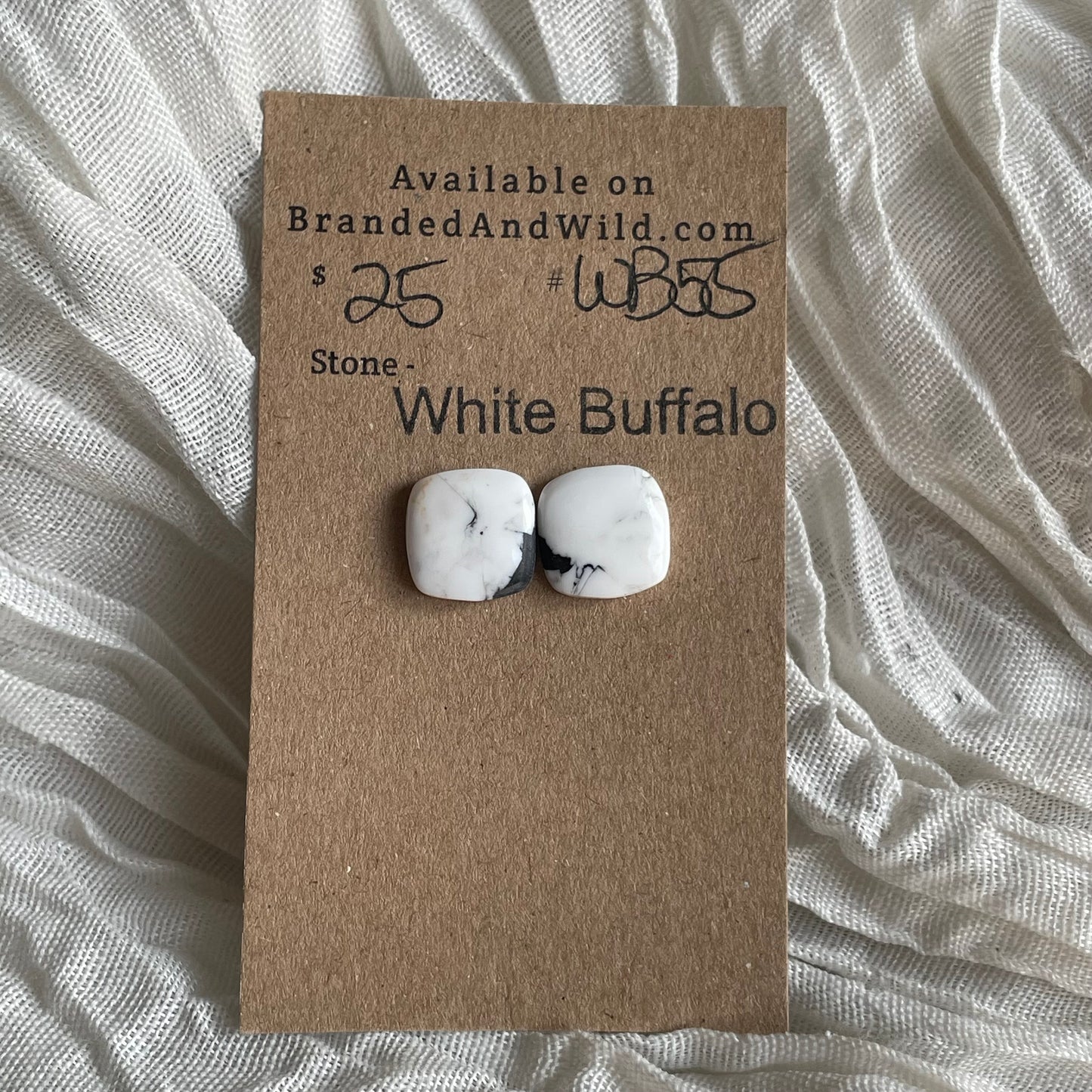 White Buffalo Cabochon - WB55 F83941C9-4E65-4815-B268-5B62C06CFCCE Brandedandwild.com
