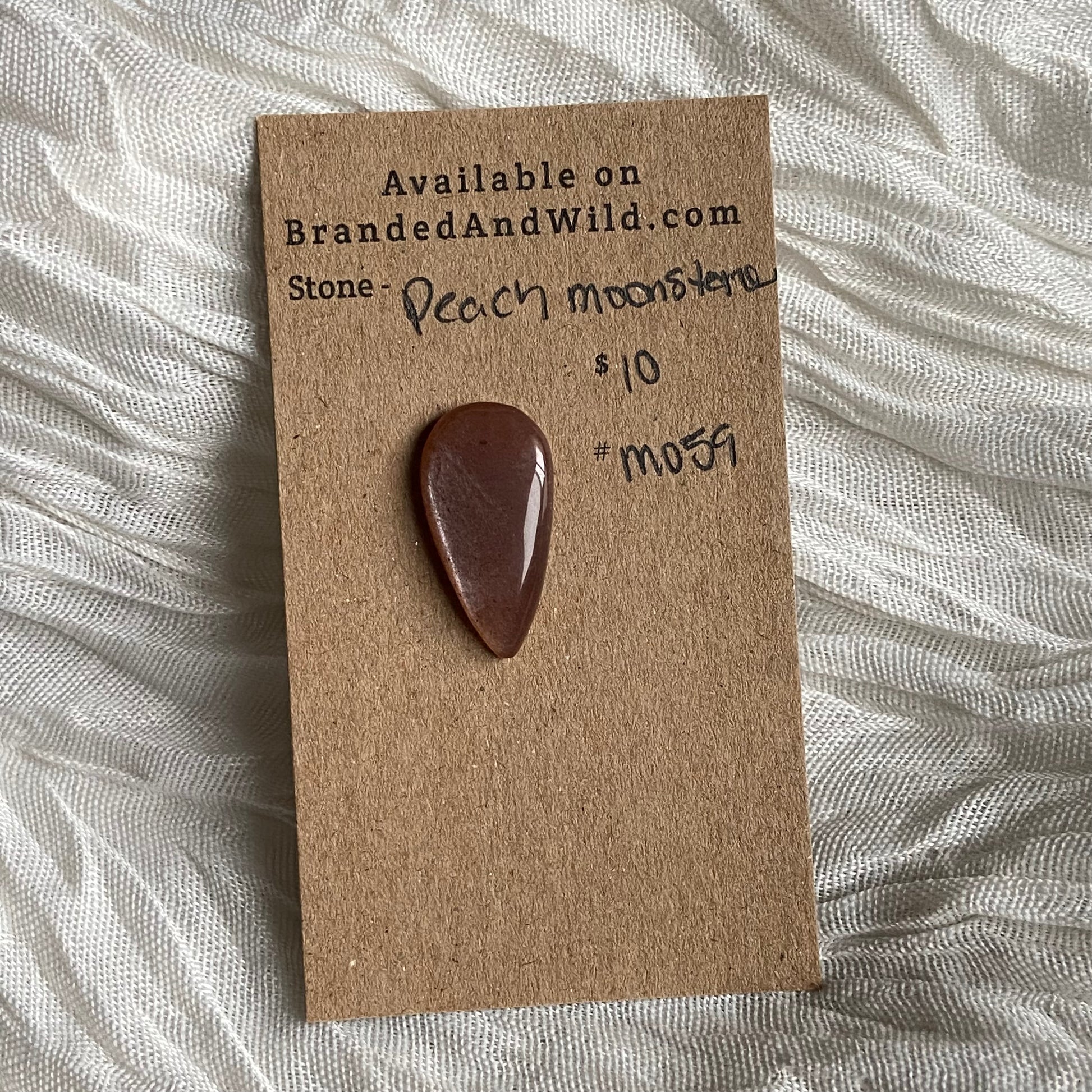 Peach Moonstone Cabochon - M059 F85A39A2-0CD8-4F1A-B39D-7C02EB4B2C2E Brandedandwild.com