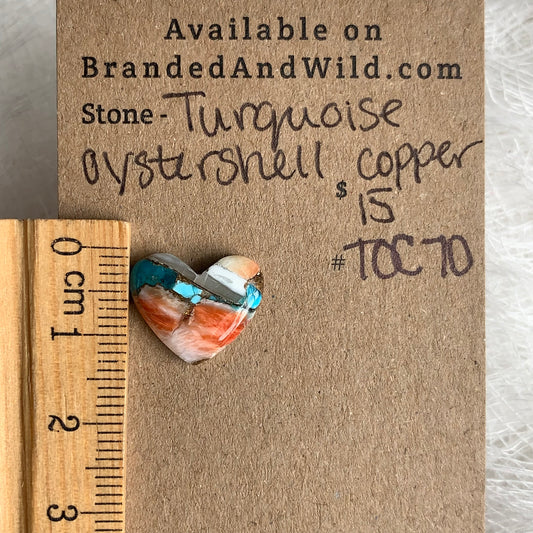 Turquoise, Oystershell, Copper Cabochon - TOC70