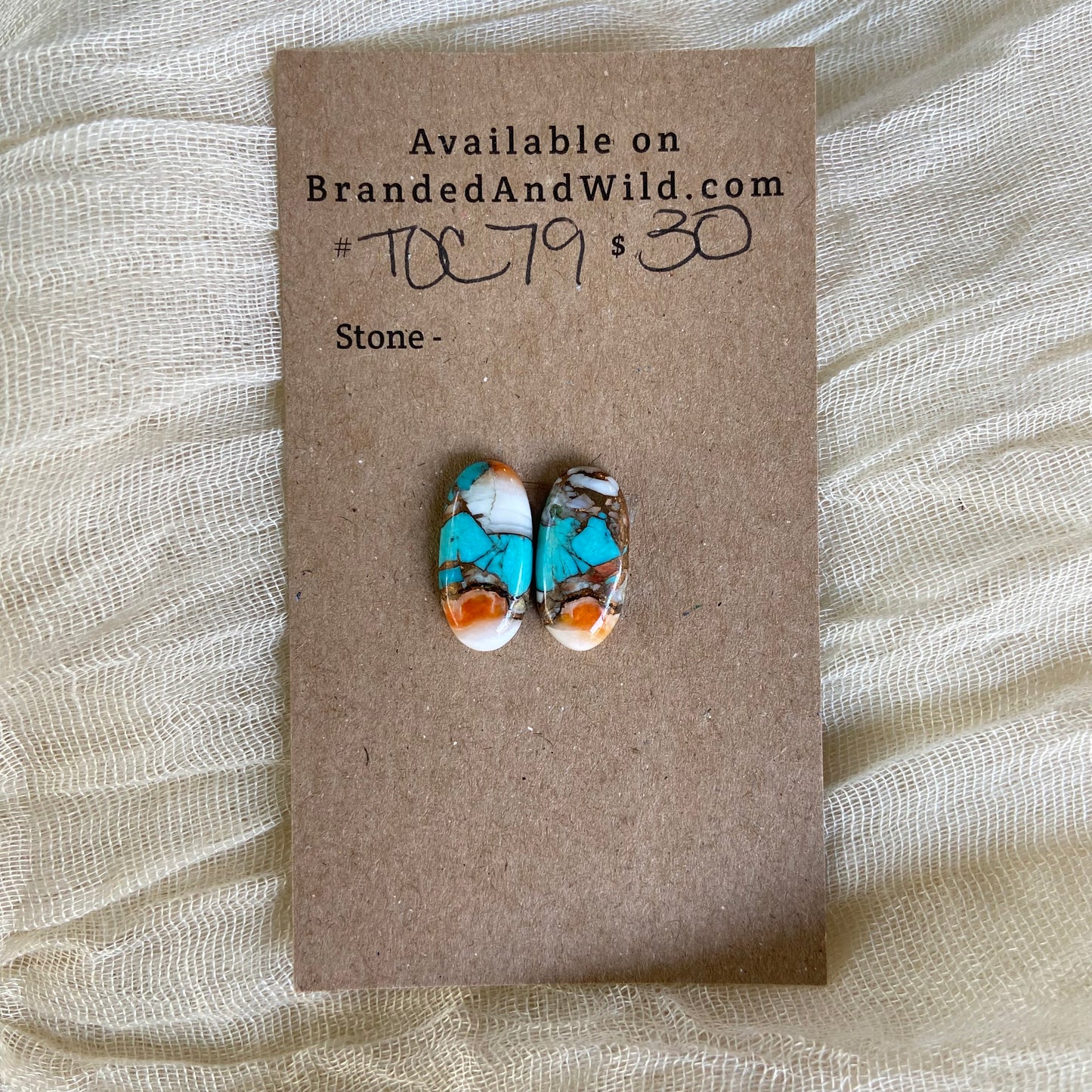 Turquoise, Oyster Shell, Copper Cabochon - TOC79 F88BED27-670B-4266-88BE-CF618F1DF684 Brandedandwild.com