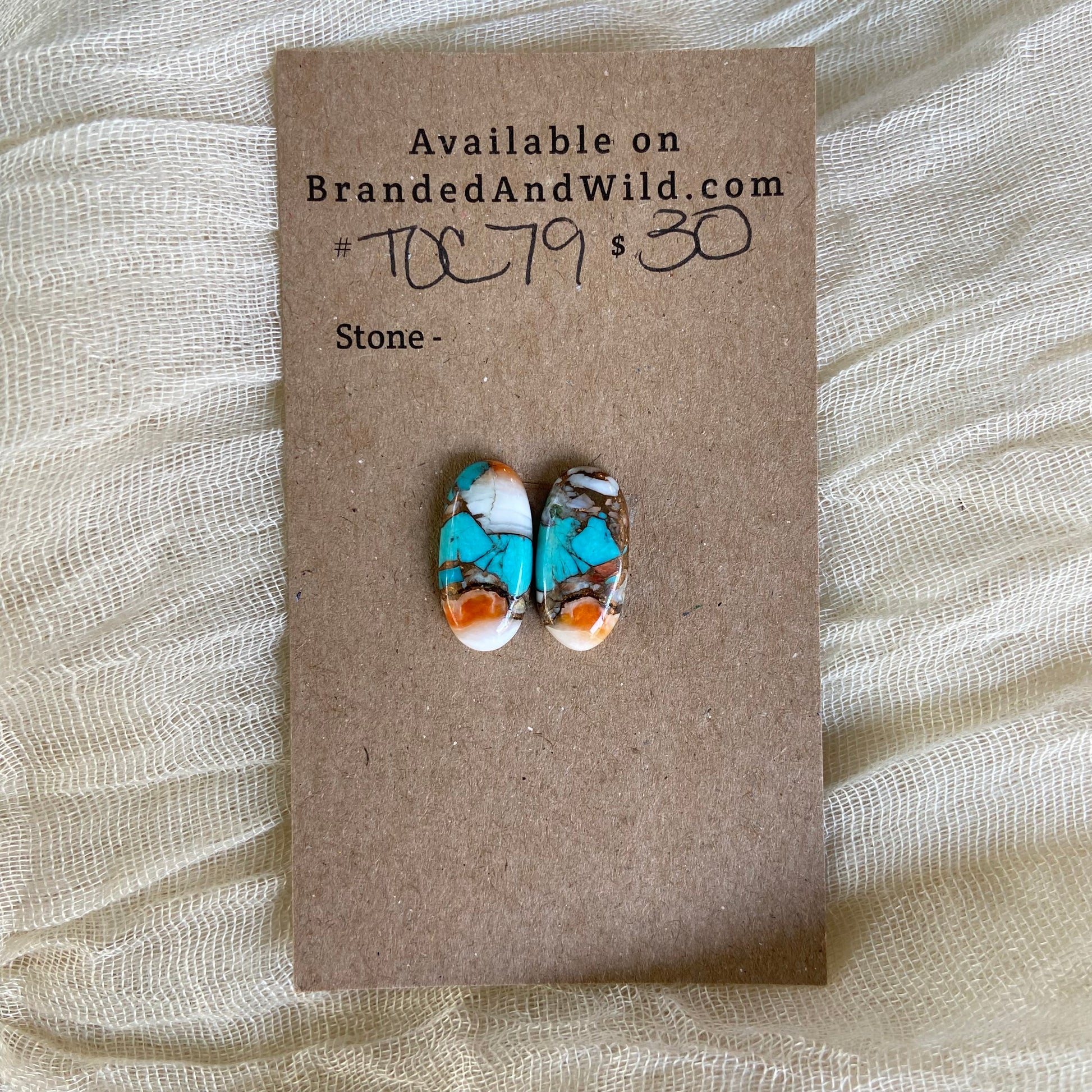 Turquoise, Oyster Shell, Copper Cabochon - TOC79 F88BED27-670B-4266-88BE-CF618F1DF684 Brandedandwild.com