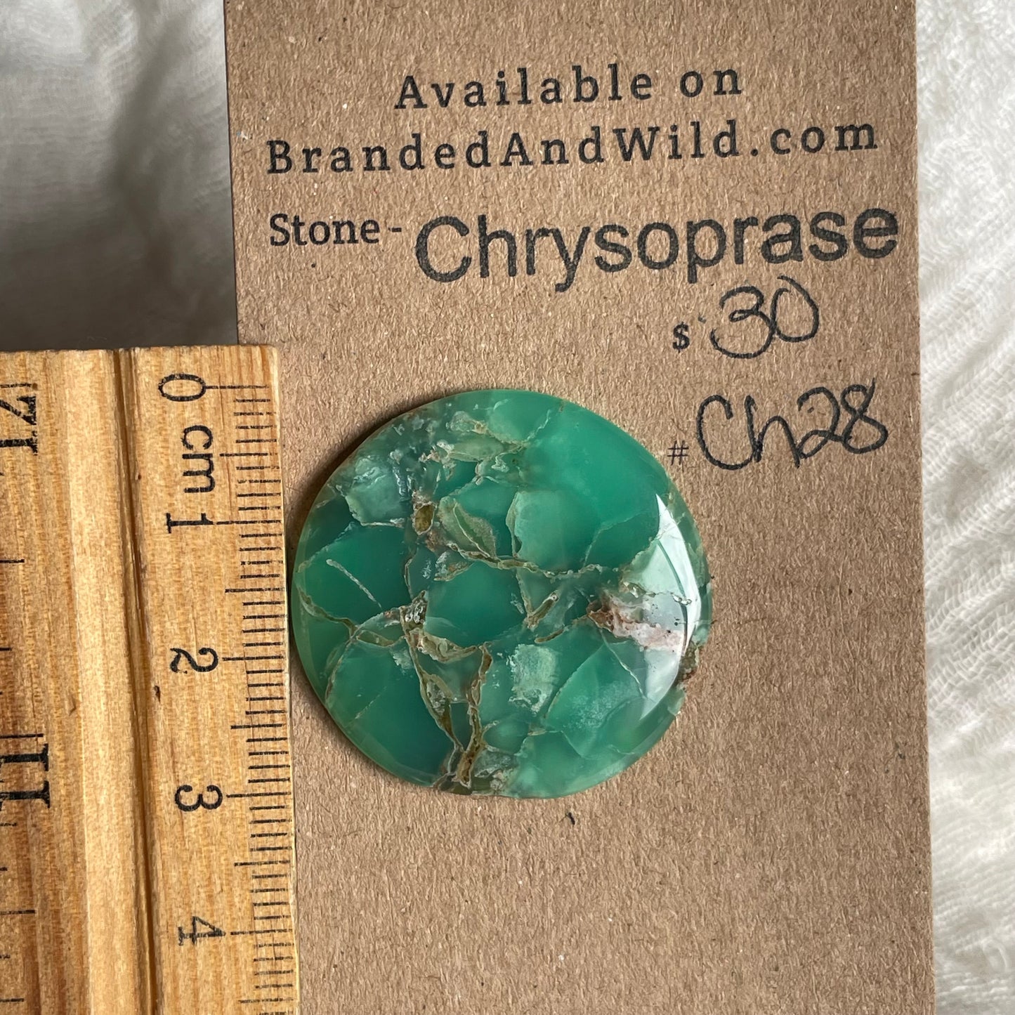 Chrysoprase Cabochon - Ch28 F8A7D540-F515-4555-8849-B249291D1DD5 Brandedandwild.com