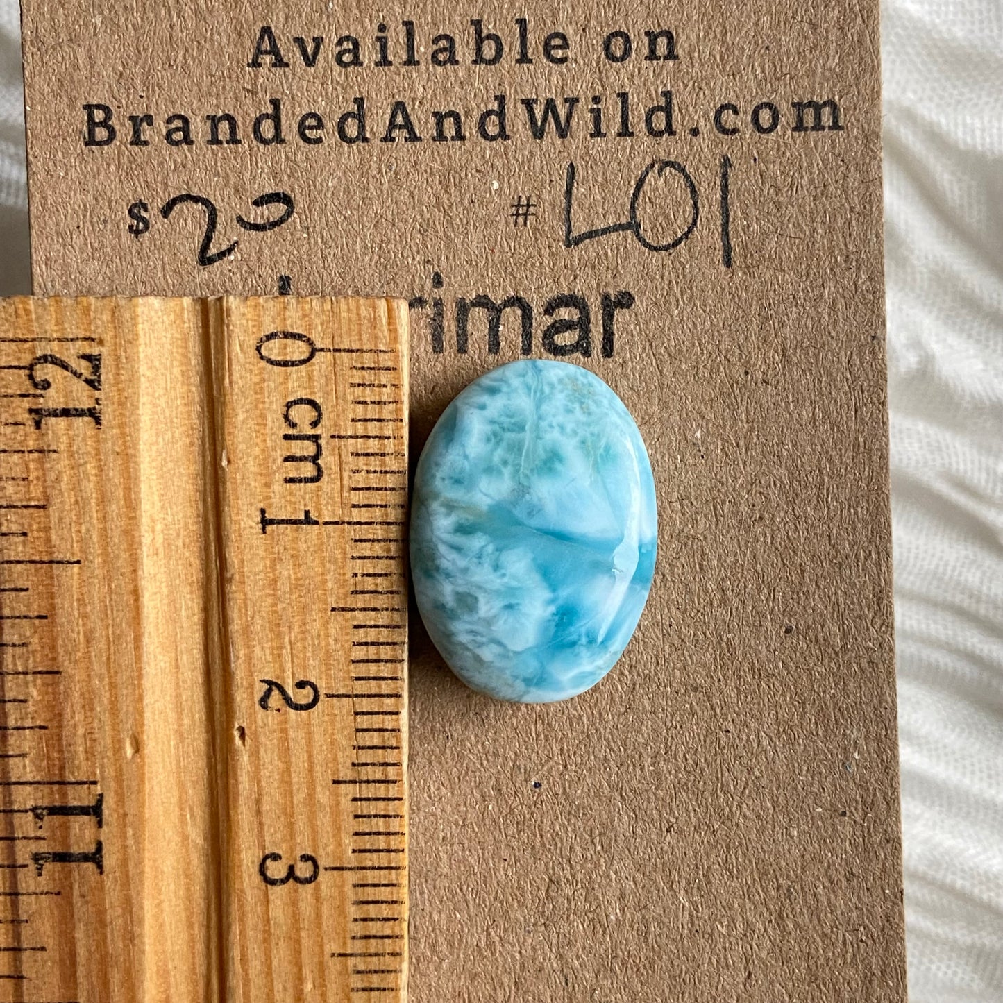 Larimar Cabochon - L01 F8B88376-C6A7-465B-A41F-9B29F7471310 Brandedandwild.com