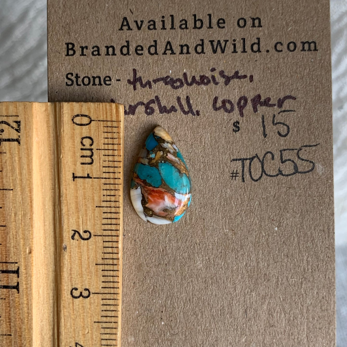 Turquoise, Oystershell, Copper Cabochon - TOC55