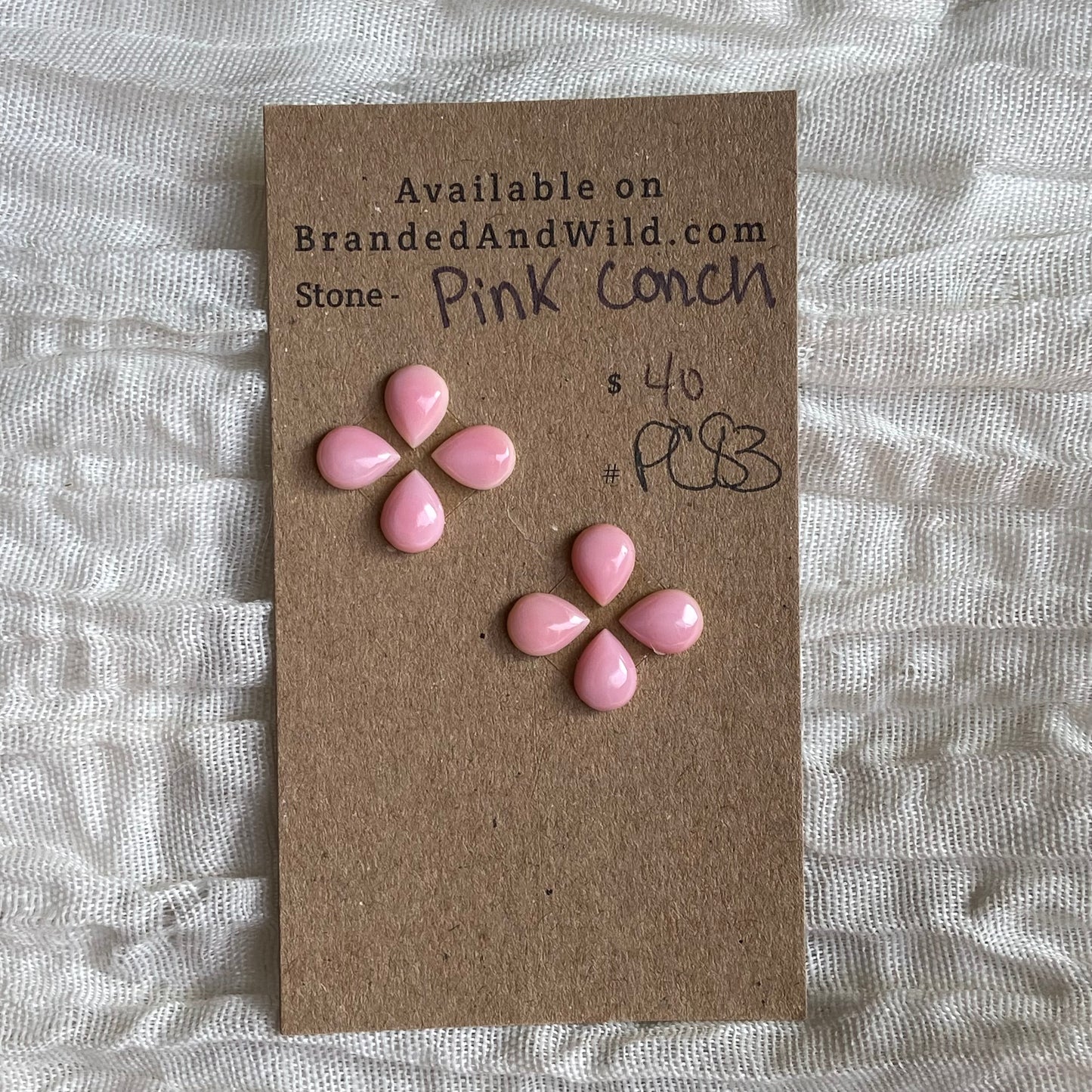 Pink Conch Cabochon - PC83 F9016F7C-BC31-45F1-A00F-B916FC57DC1F Brandedandwild.com