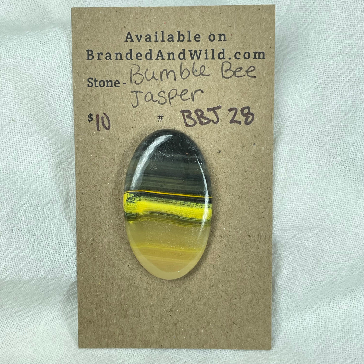 Bumblebee Jasper Cabochon - BBJ28 F9120BEF-A3EC-4071-AC9B-B53DB43B70DD Brandedandwild.com