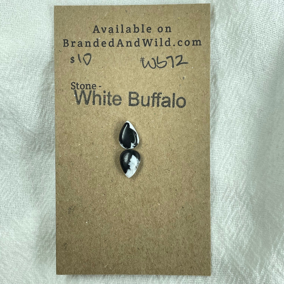 White Buffalo Cabochon - WB72 F9ABF7DA-C362-4D53-A82A-FC0F0BF0C411 Brandedandwild.com