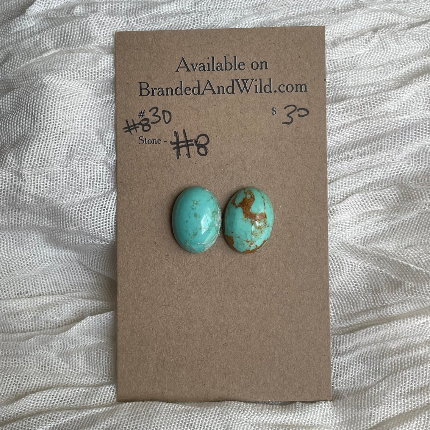 #8 Turquoise Cabochon - #830 F9AC39B2-D984-4A22-9BD4-D3DB43C5FEB7 Brandedandwild.com