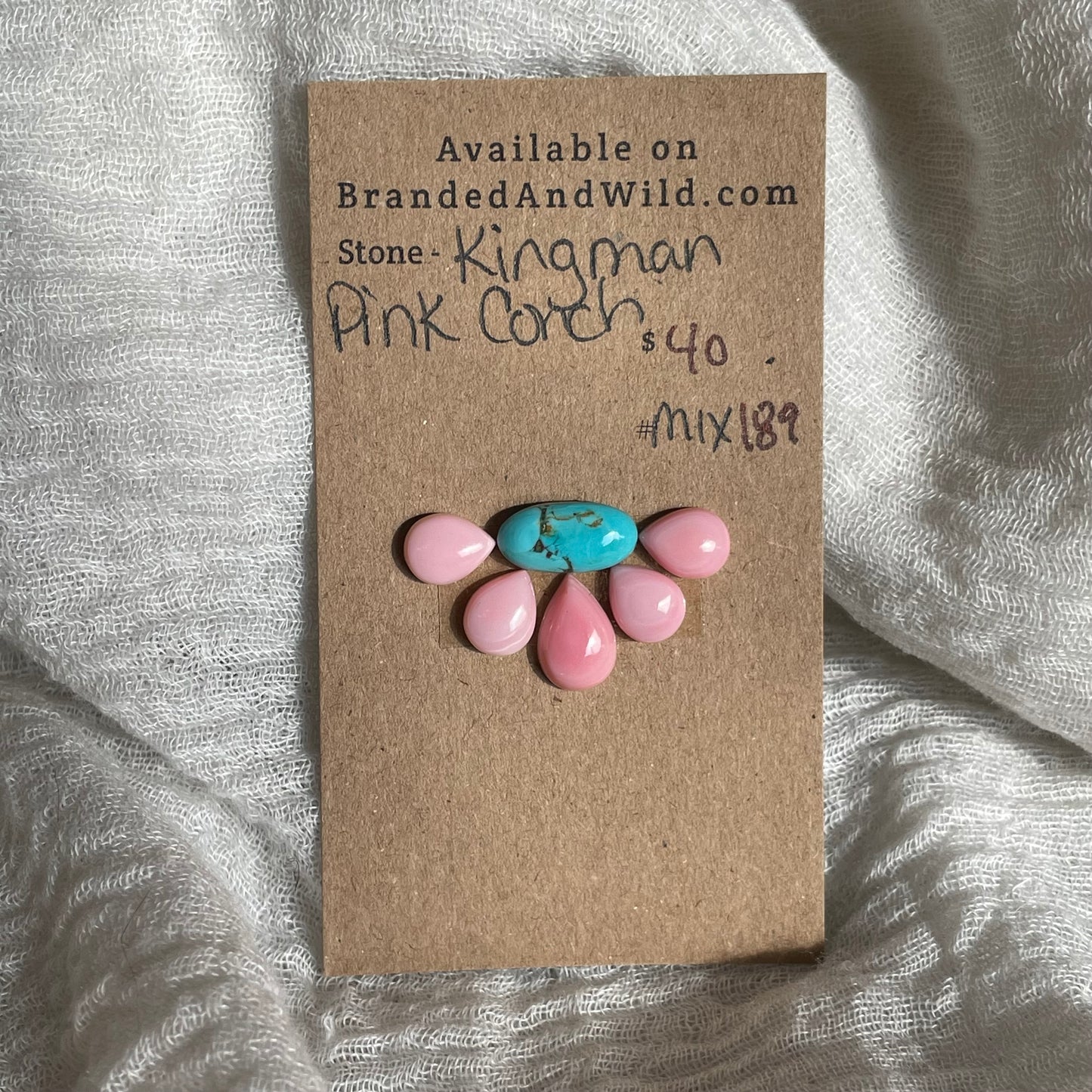 Kingman / Pink Conch Cabochon - Mix189 FA0291A1-19AA-4383-B7BF-5BB409DA2F5E Brandedandwild.com