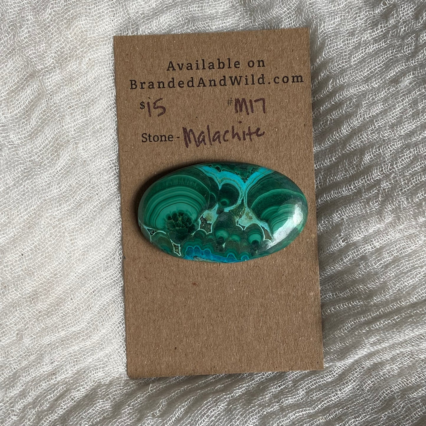 Malachite Cabochon - M17 FA2B0502-2C5C-4A45-A878-EACB8B274AE7 Brandedandwild.com