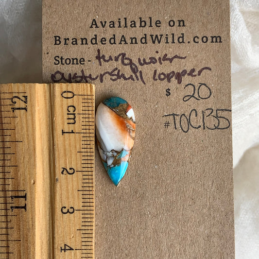 Turquoise, Oystershell, Copper Cabochon - TOC135