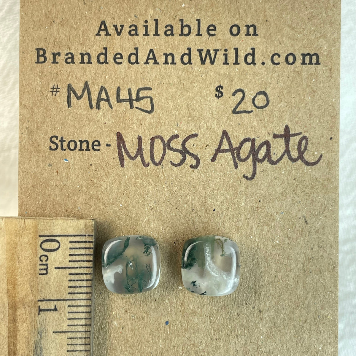 Moss Agate Cabochon - MA45 FA459E02-B5CF-484A-BF0E-35D2E4F4AB99 Brandedandwild.com