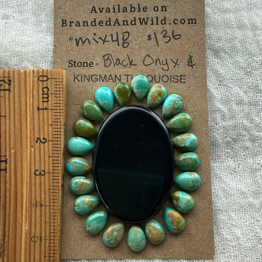 Kingman / Black Onyx Cabochon - Mix48