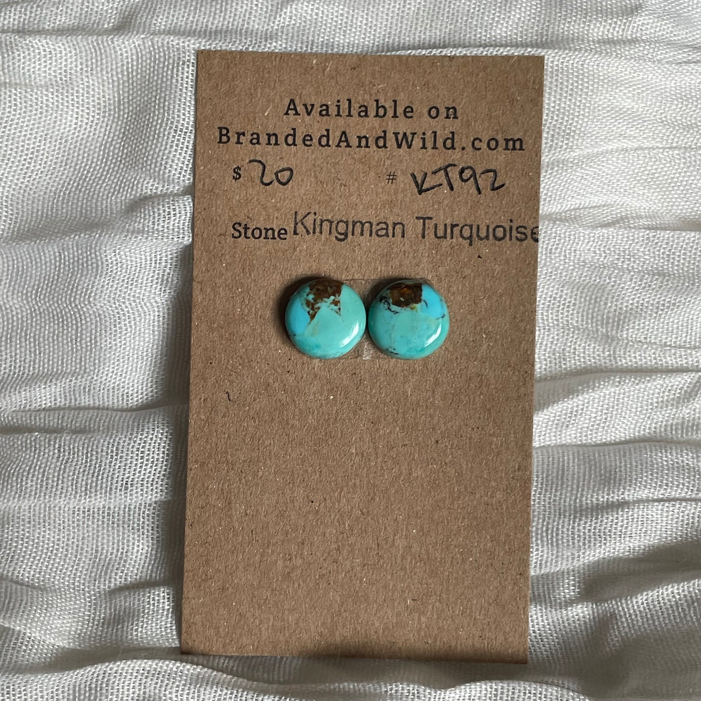 Kingman Turquoise Cabochon - KT92 FA729E69-BC03-4783-910D-7FAFBE20DB34 Brandedandwild.com