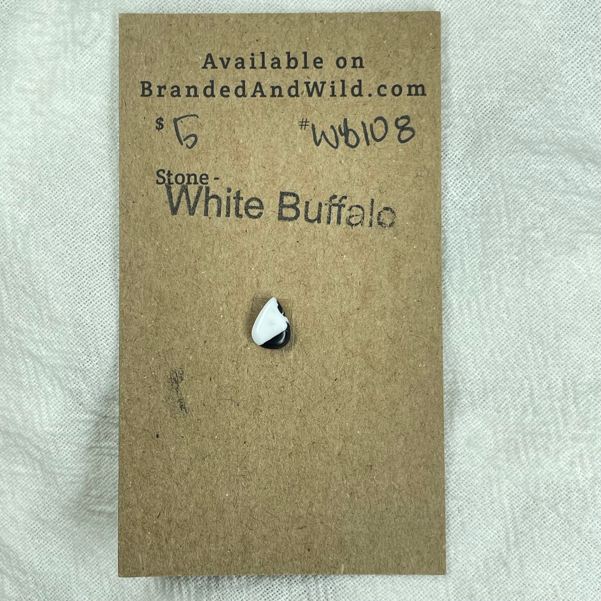 White Buffalo Cabochon - WB108 FA9935DA-E553-43E9-B9AD-3D3B2F775D84 Brandedandwild.com