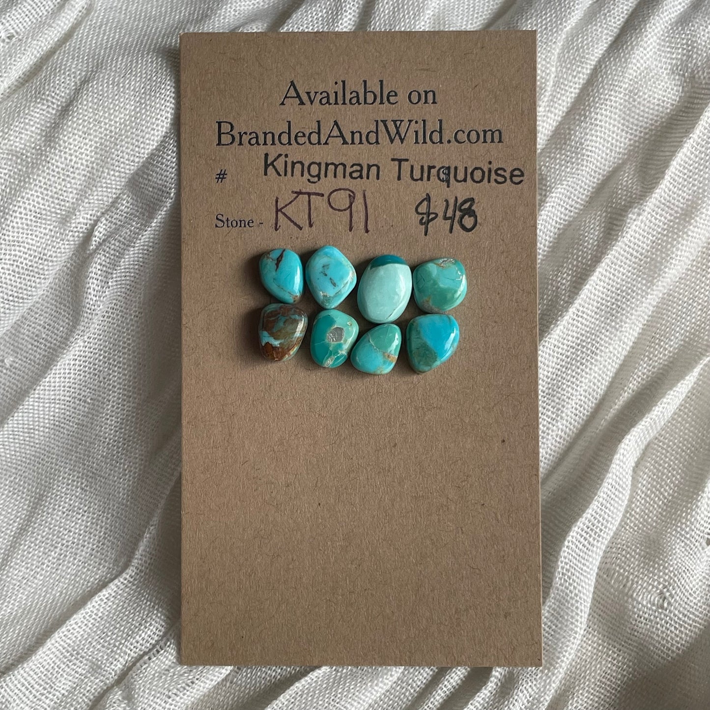 Kingman Turquoise Cabochon - KT91 FACBF077-EFCD-49FD-855C-4C0A0C6E7487 Brandedandwild.com