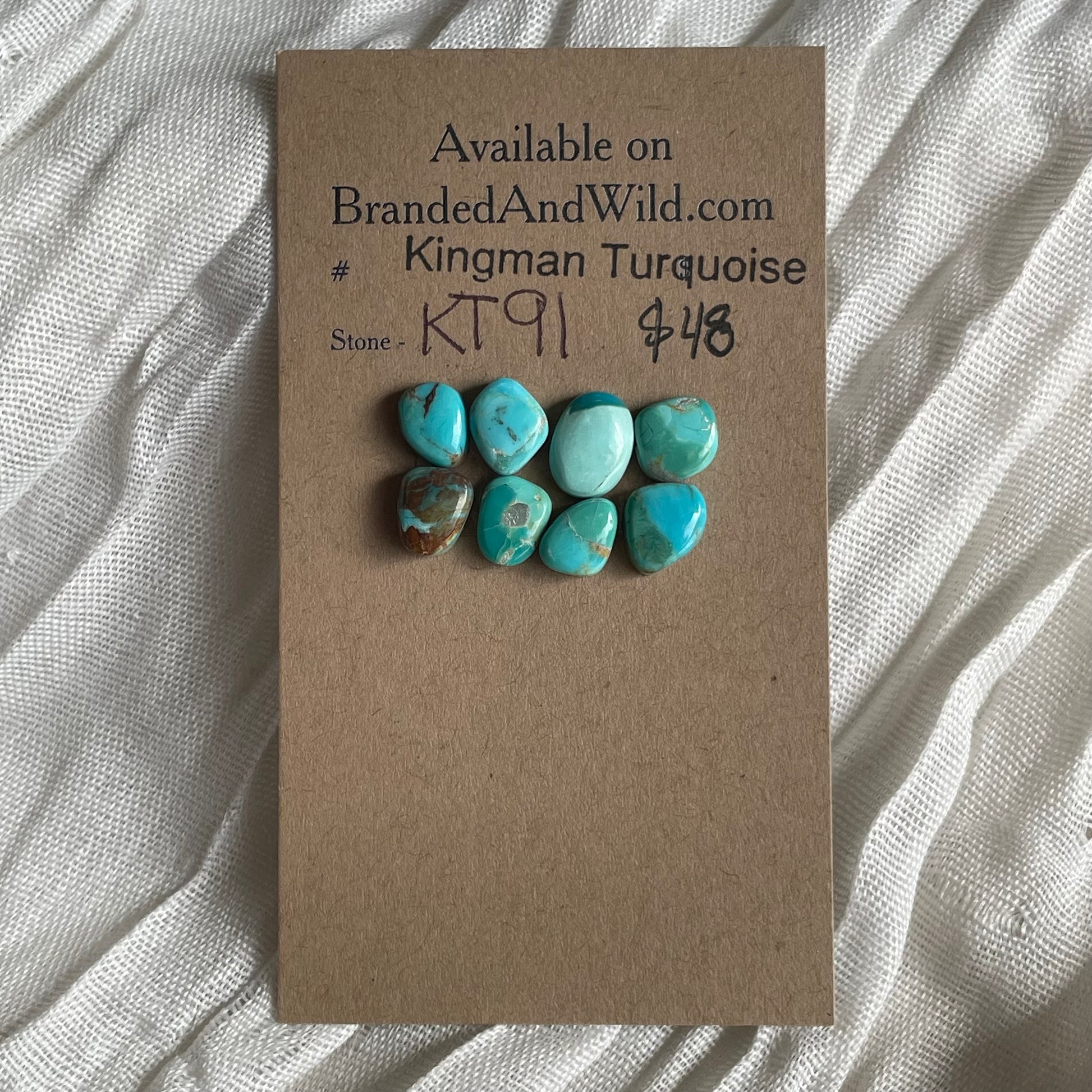 Kingman Turquoise Cabochon - KT91 FACBF077-EFCD-49FD-855C-4C0A0C6E7487 Brandedandwild.com