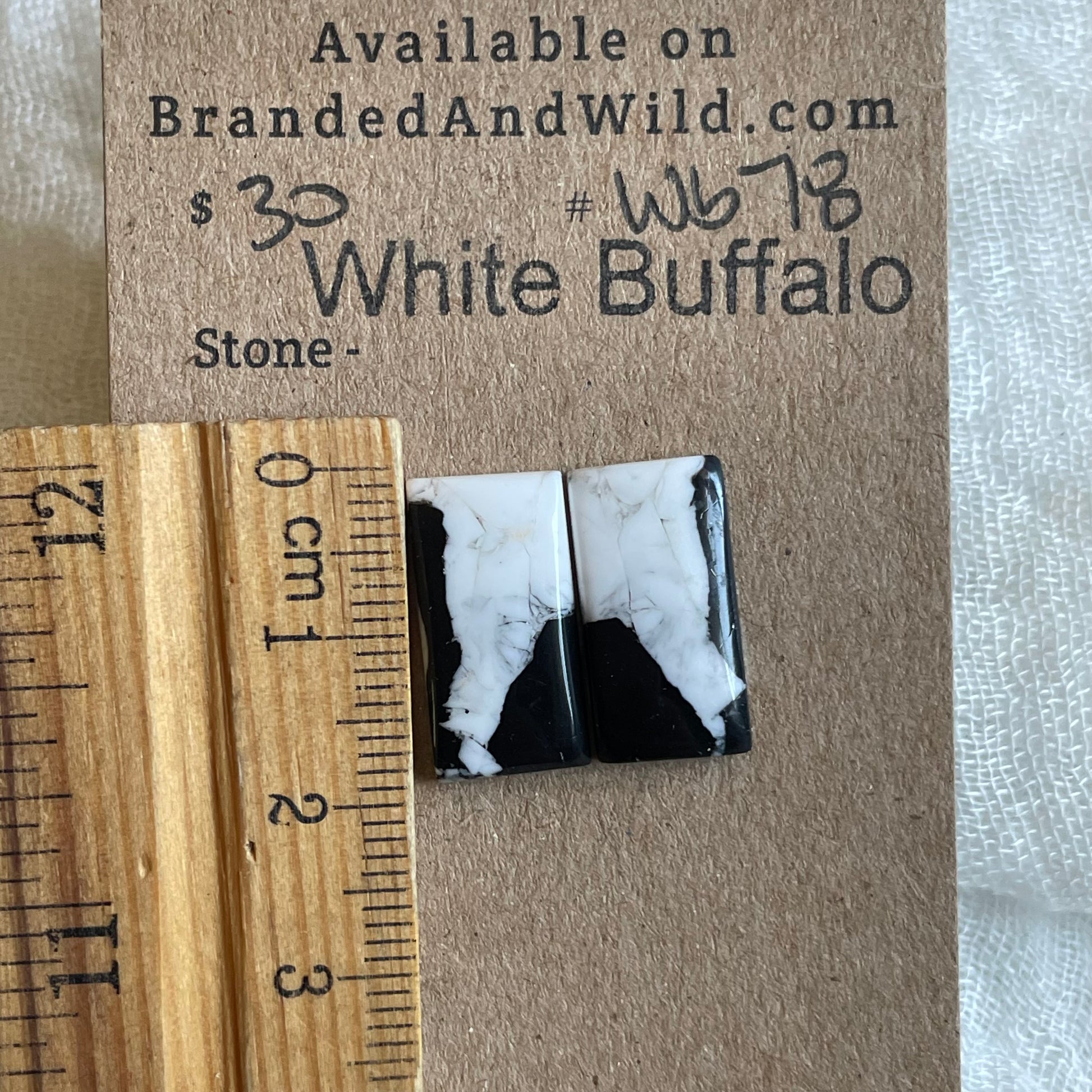 White Buffalo Cabochon - WB78 FB01E917-B4FD-4143-8333-86BA162B2A9A Brandedandwild.com