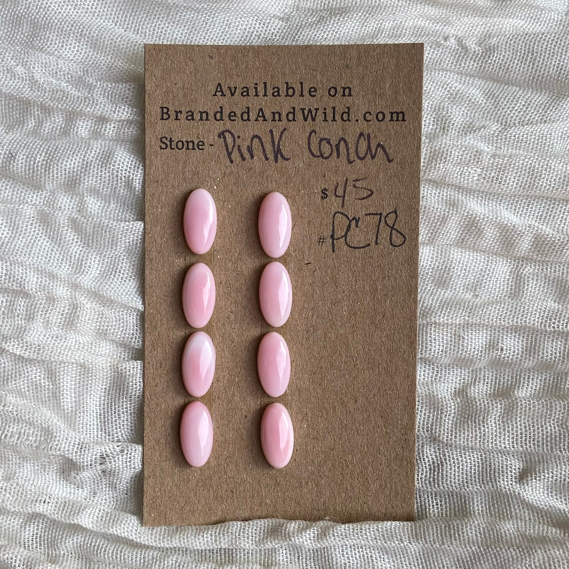 Pink Conch Cabochon - PC78 FB37AFE7-EA6E-415C-BA53-9A2A9AD0794C Brandedandwild.com