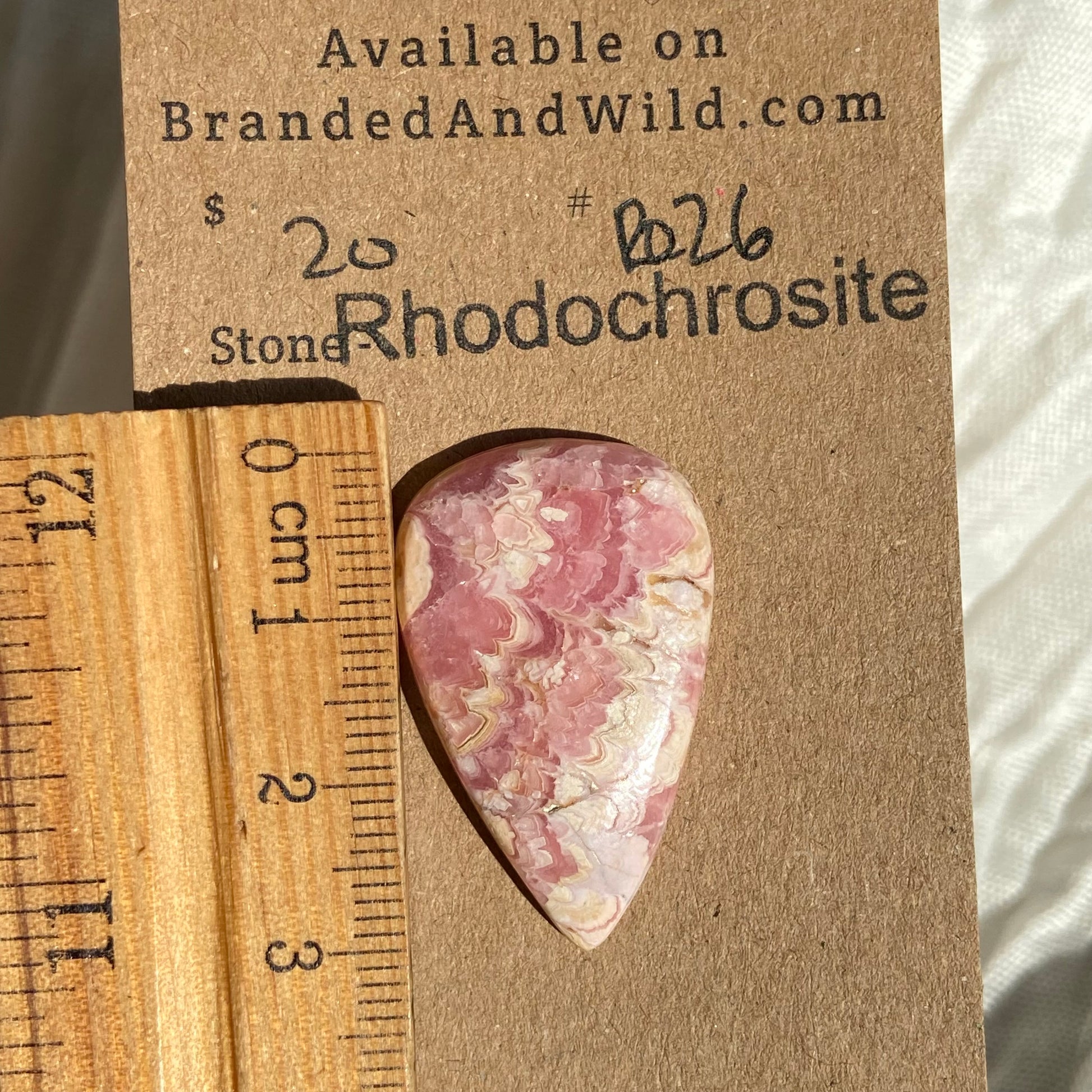 Rhodochrosite Cabochon - R26 FB9DF79C-50FE-4A42-8CF0-BD10E43BAB0B Brandedandwild.com