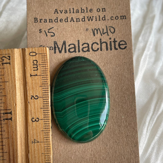 Malachite Cabochon - M40 FBDB8B56-1B49-465E-9ECF-44E0DAB4BDA8 Brandedandwild.com