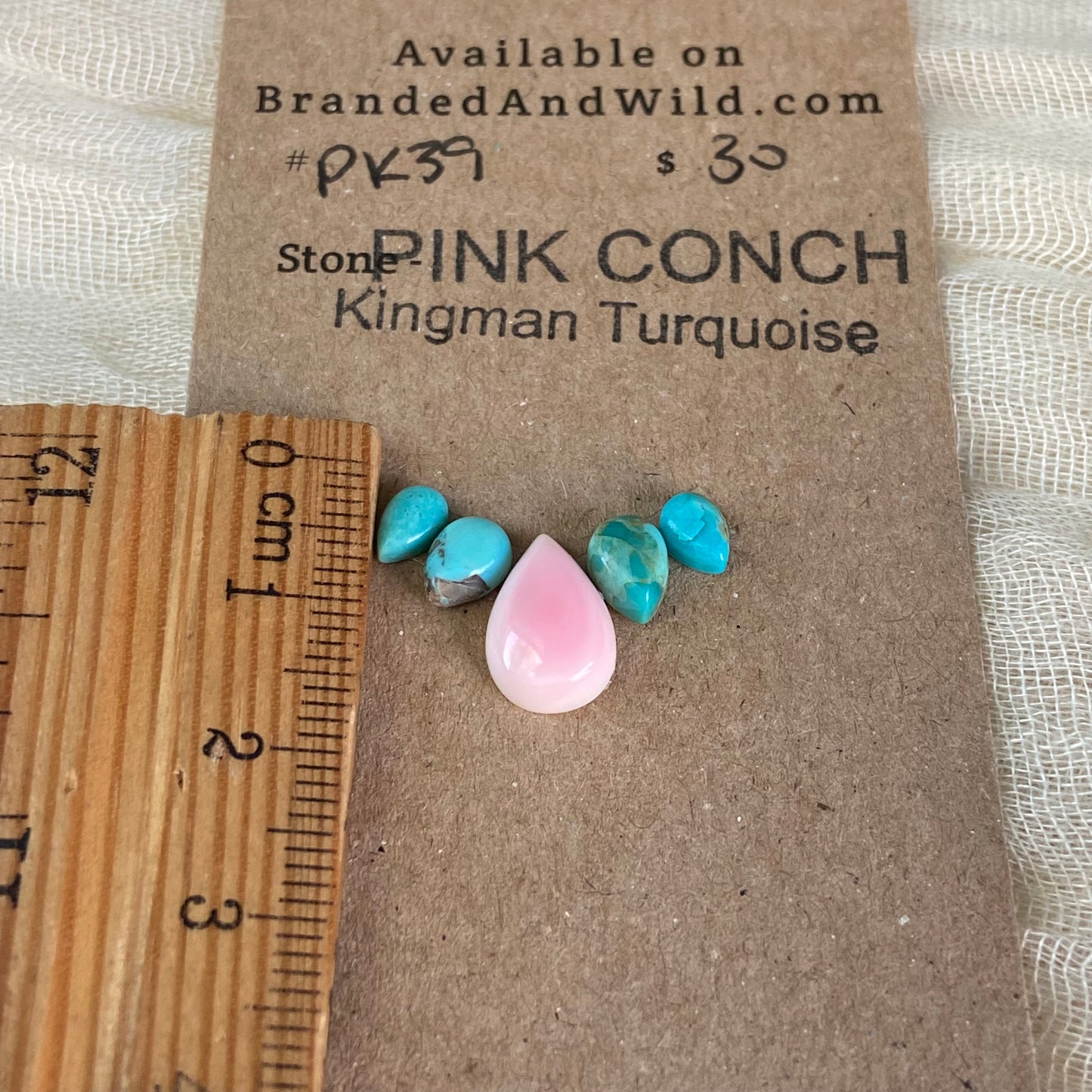 Pink Conch / Kingman Cabochon - PK39 FBE9F041-3B46-4C4B-A22D-B2F0143BE36E Brandedandwild.com