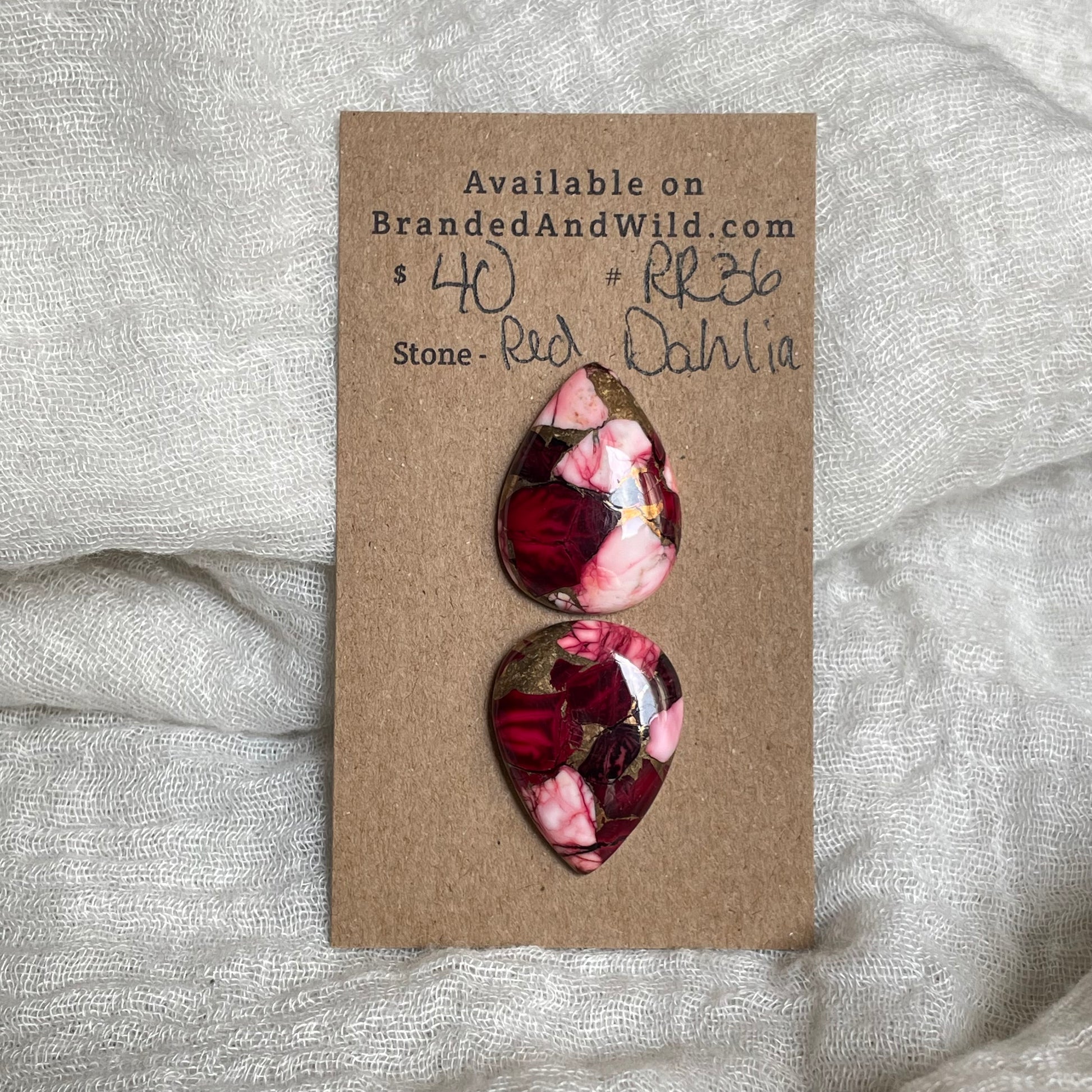 Red Dahlia Cabochon - RD36 FC0C5EA2-326A-4564-BCD6-2A5BF54C771B Brandedandwild.com