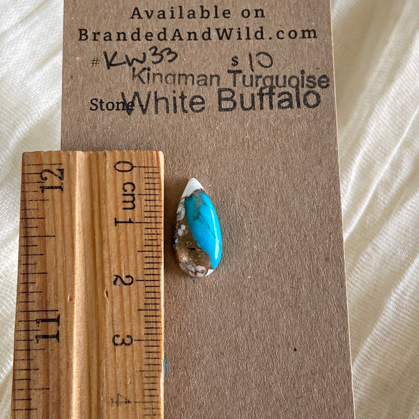 Kingman Turquoise, White Buffalo, Copper Cabochon - KW33
