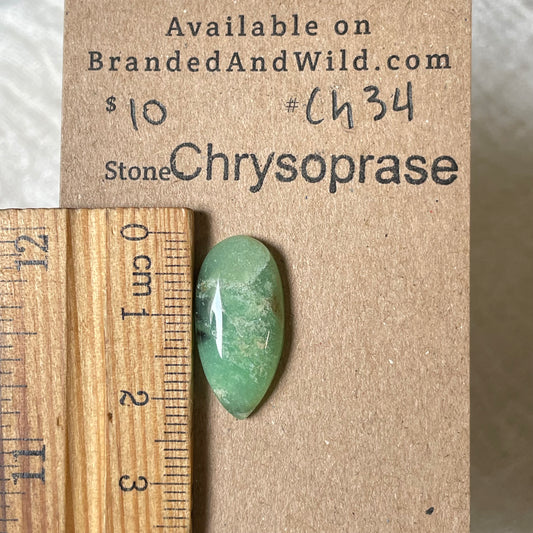 Chrysoprase Cabochon - Ch34 FC862ED8-0E27-4D36-97DF-F9A4E36D1106 Brandedandwild.com