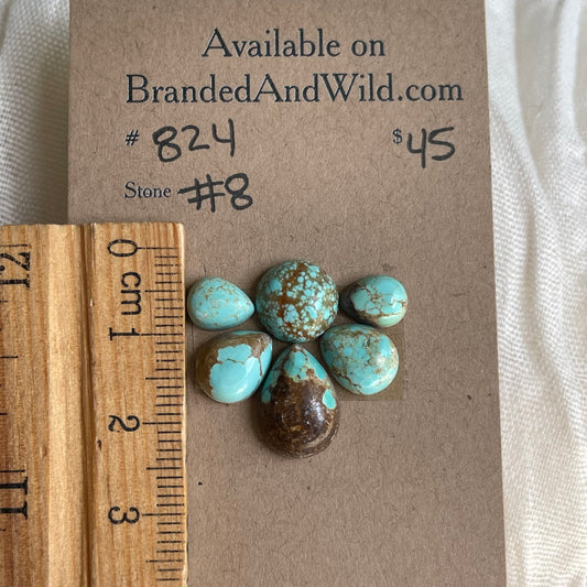 #8 Turquoise Cabochon - #824 FCA36B5C-2B23-4E28-83D3-A65E00D9867C Brandedandwild.com