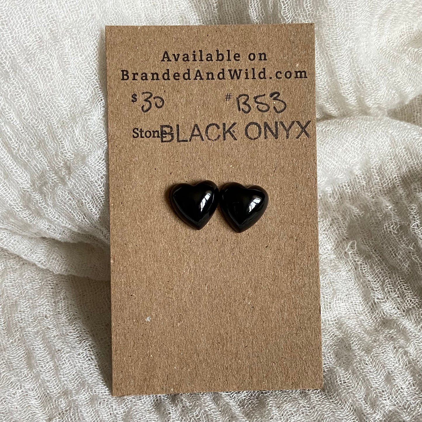 Black Onyx Cabochon - B53 FCA3CB40-E31C-4CA6-B4C3-A6BF2BA1D3F1 Brandedandwild.com