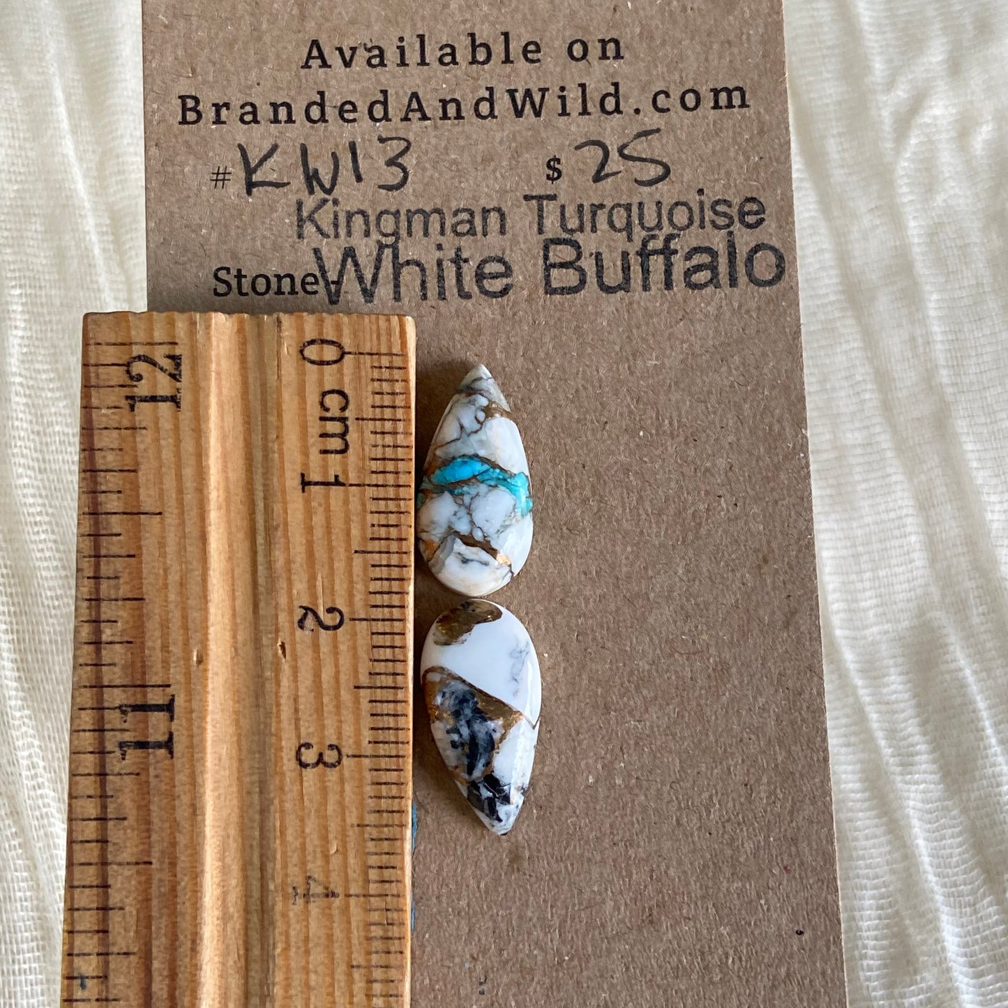 Kingman Turquoise, White Buffalo, Copper Cabochon - KW13