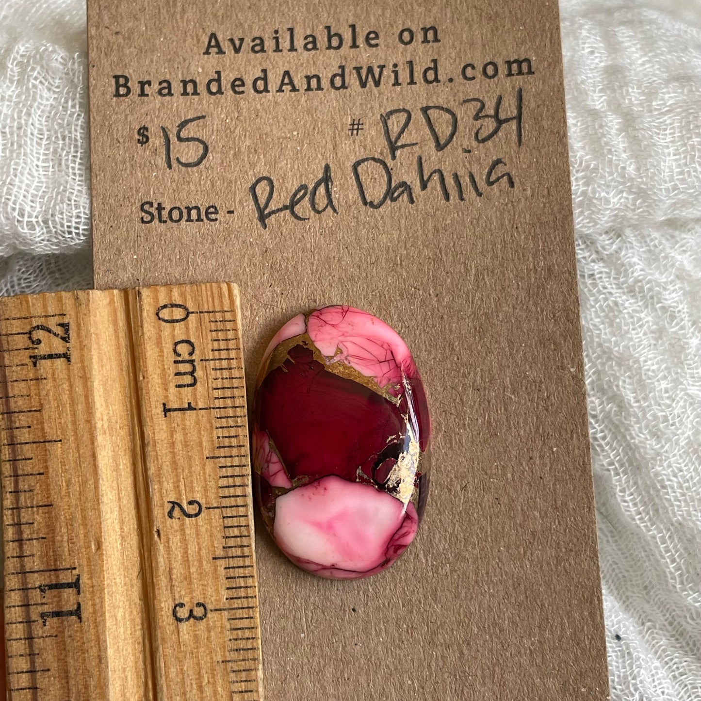Red Dahlia Cabochon - RD34