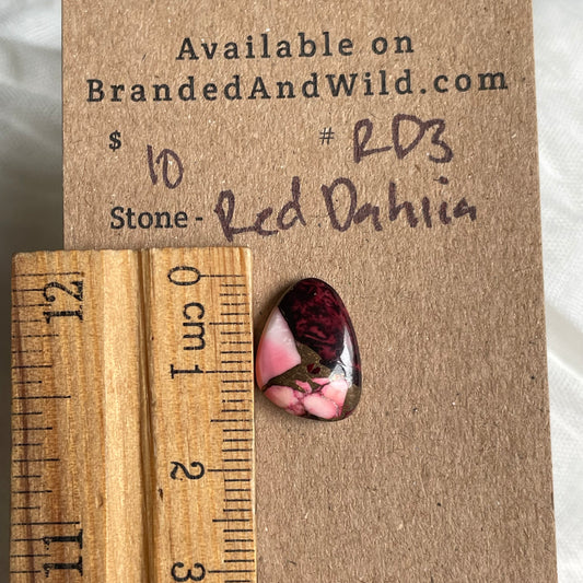 Red Dahlia Cabochon - RD3 FD38FDC1-5152-451C-83C8-32059EE268A2 Brandedandwild.com