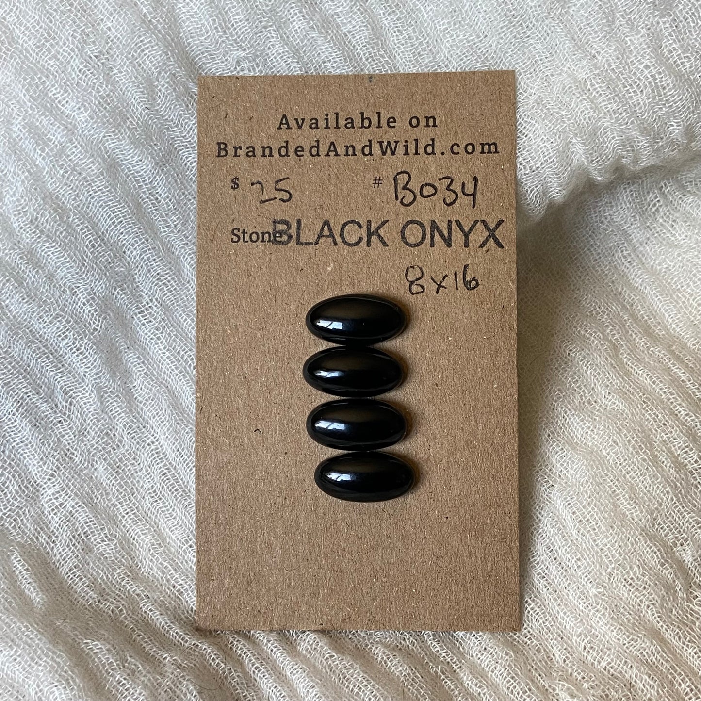 Black Onyx Cabochon - B034 FD78BB08-71E3-4B49-A533-E7D092EE90D4 Brandedandwild.com