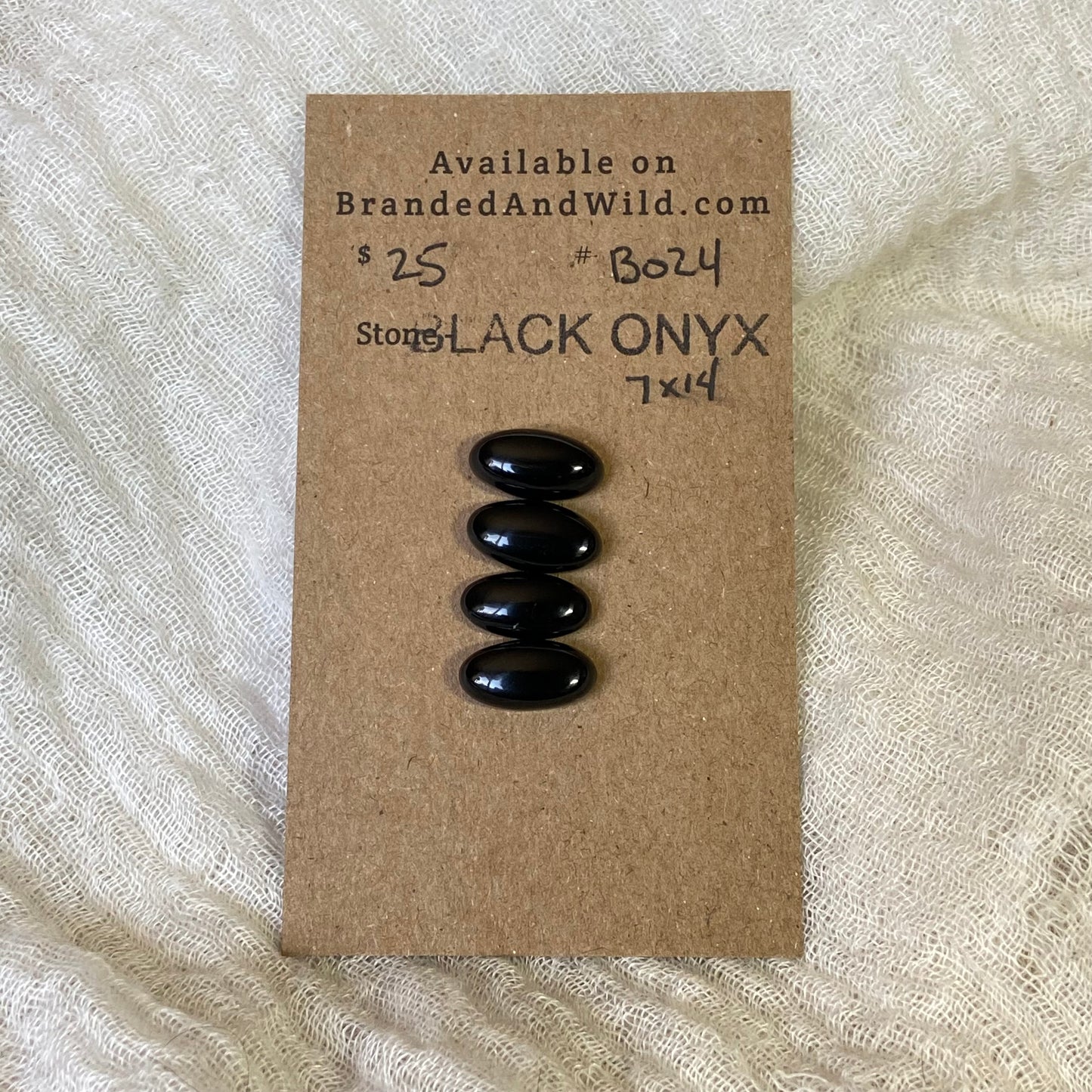 Black Onyx Cabochon - B024 FD967650-5094-438B-AD80-0E487174A5AA Brandedandwild.com