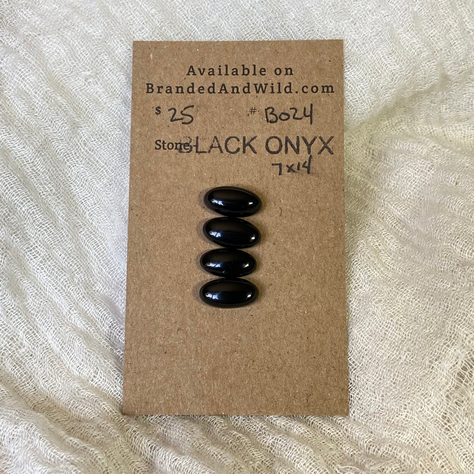 Black Onyx Cabochon - B024 FD967650-5094-438B-AD80-0E487174A5AA Brandedandwild.com