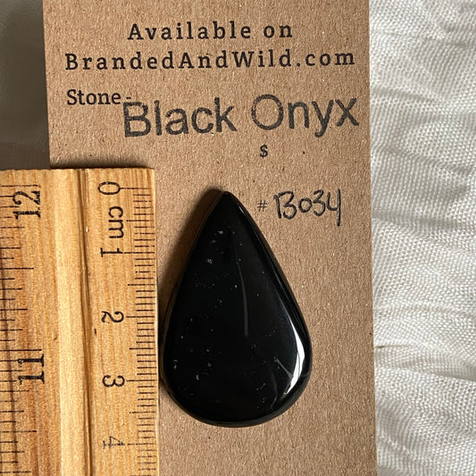 Black Onyx - Cabochon - B034 FDF2E02D-8B4B-4D87-99E5-987B26CDB1F3 Brandedandwild.com