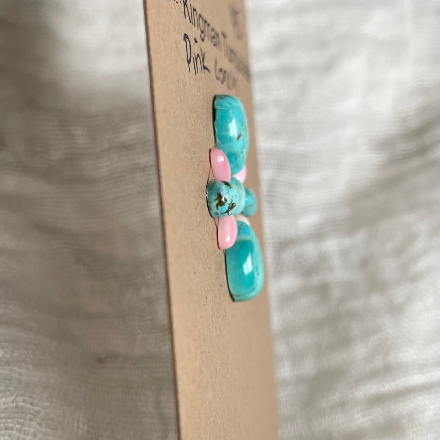 Kingman Turquoise / Pink Conch Cabochon - Mix241 FDF63EC7-AD2B-42C1-832C-C5F4F88DC500 Brandedandwild.com