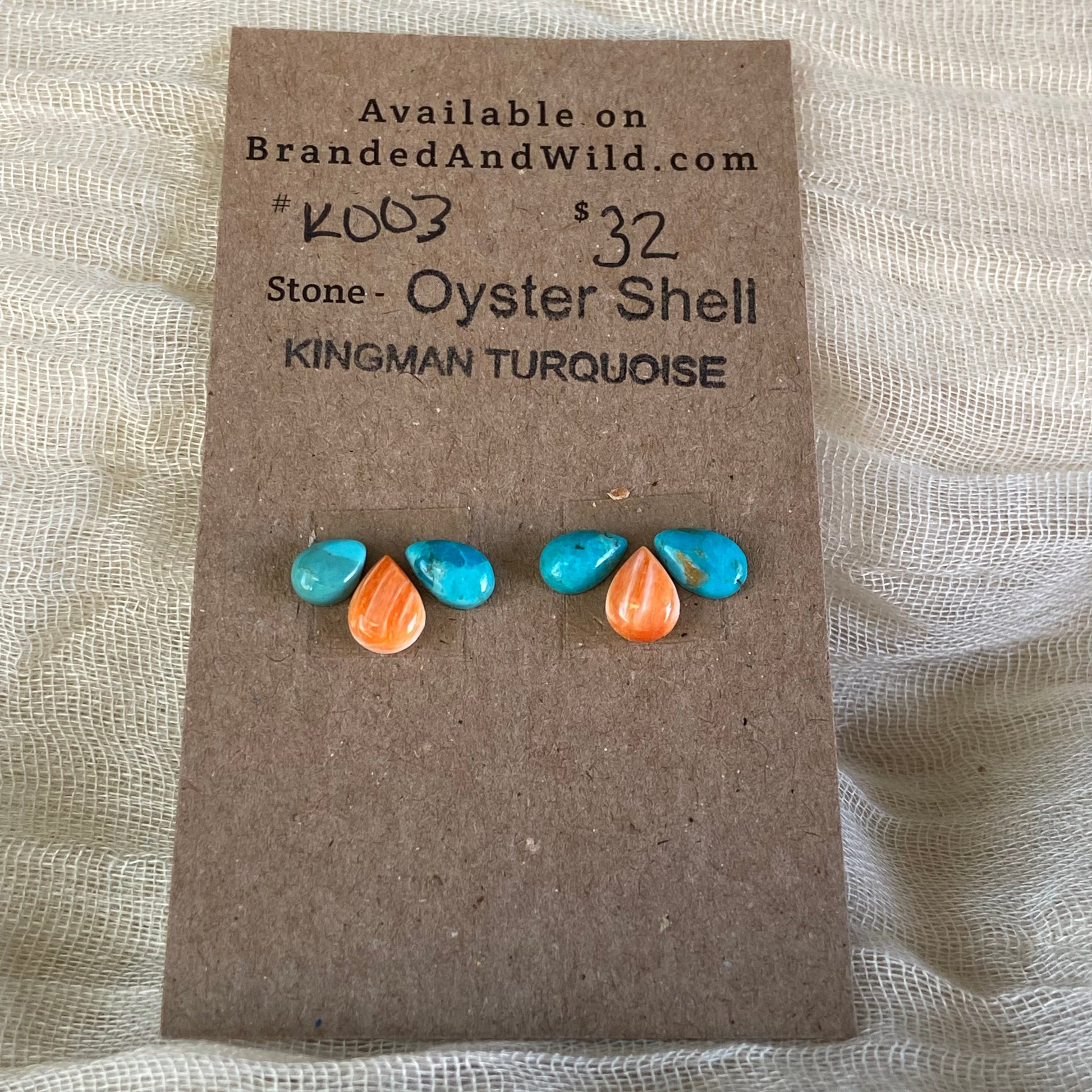 Oystershell / Kingman Turquoise Cabochon - K003 FDFB8878-1696-4814-BD5C-126972113D04 Brandedandwild.com