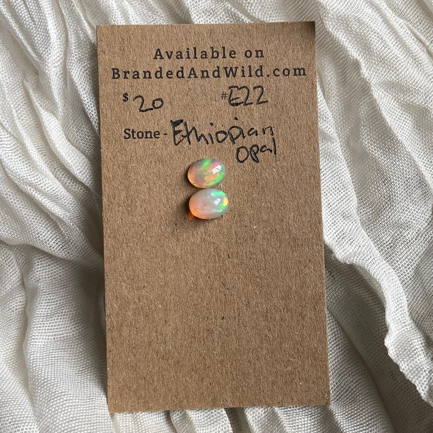 Ethiopian Opal Cabochon - E22 FE04F9F7-B403-4F65-B0E1-7466B04D12B5 Brandedandwild.com