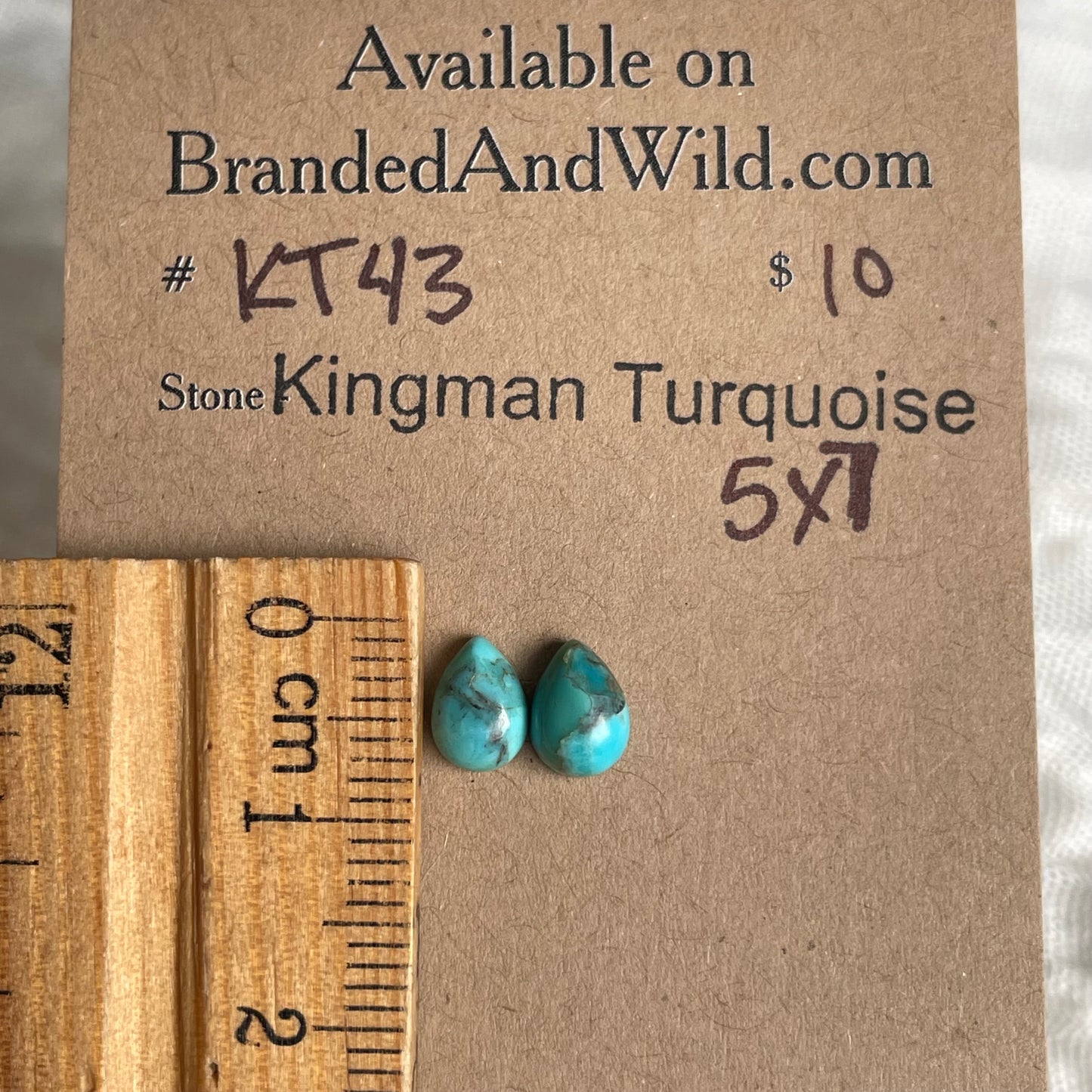 Kingman Turquoise Cabochon - KT43 FE0E210B-337E-4EA5-BD12-BEAD55BE47F4 Brandedandwild.com